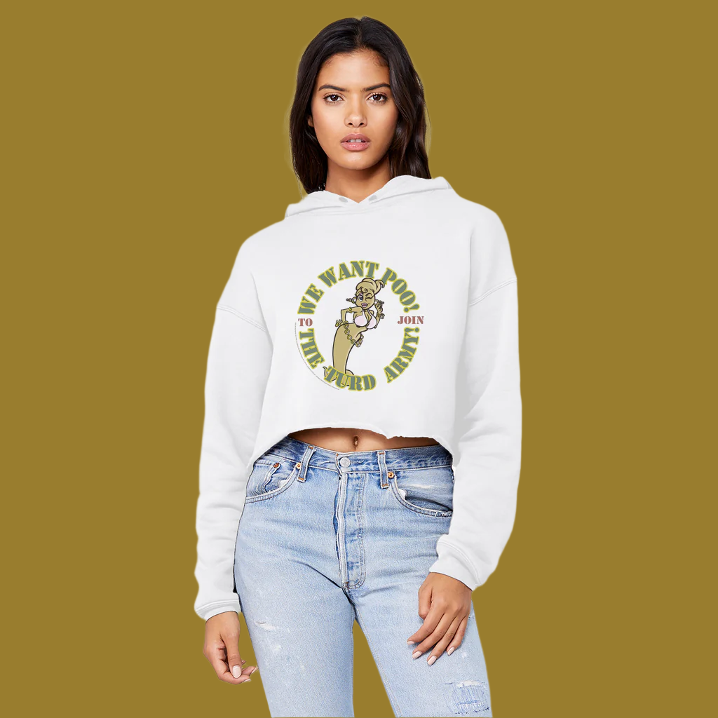 Turd World_We Want Poo_ Hot Sh*t Cropped Raw Edge Boyfriend Hoodie