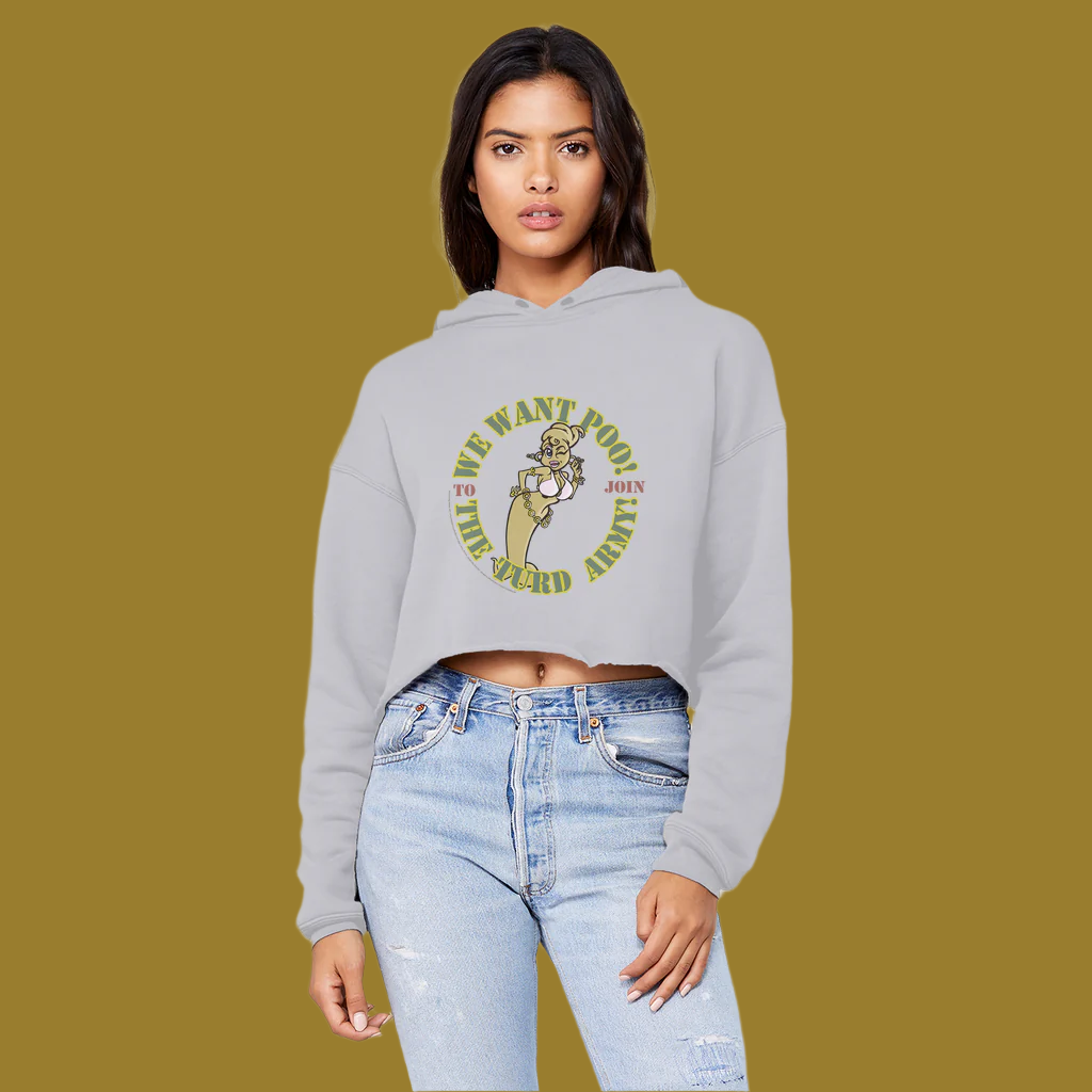 Turd World_We Want Poo_ Hot Sh*t Cropped Raw Edge Boyfriend Hoodie