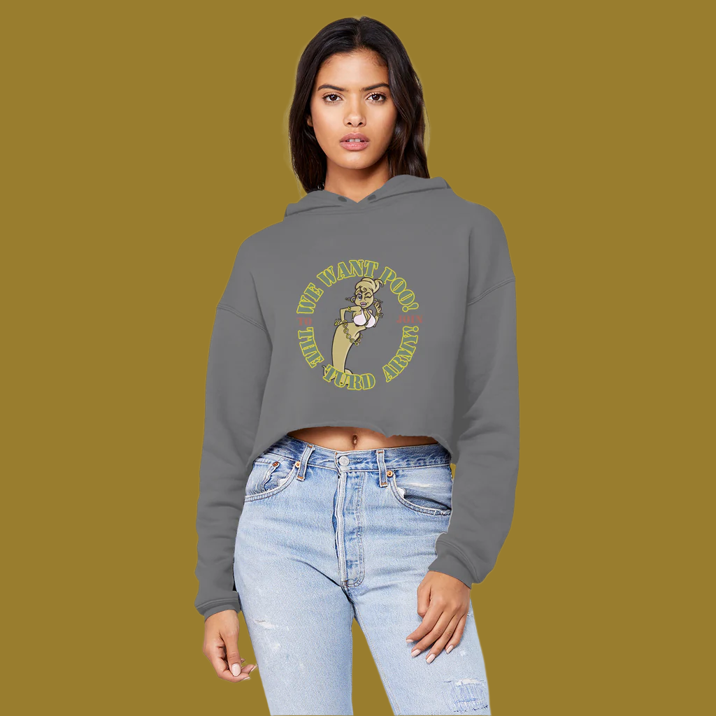 Turd World_We Want Poo_ Hot Sh*t Cropped Raw Edge Boyfriend Hoodie