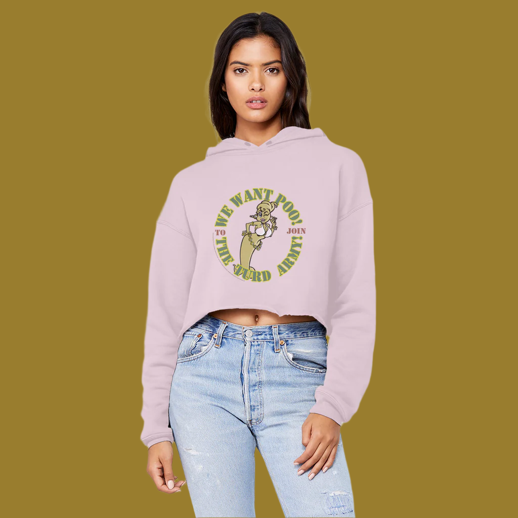 Turd World_We Want Poo_ Hot Sh*t Cropped Raw Edge Boyfriend Hoodie