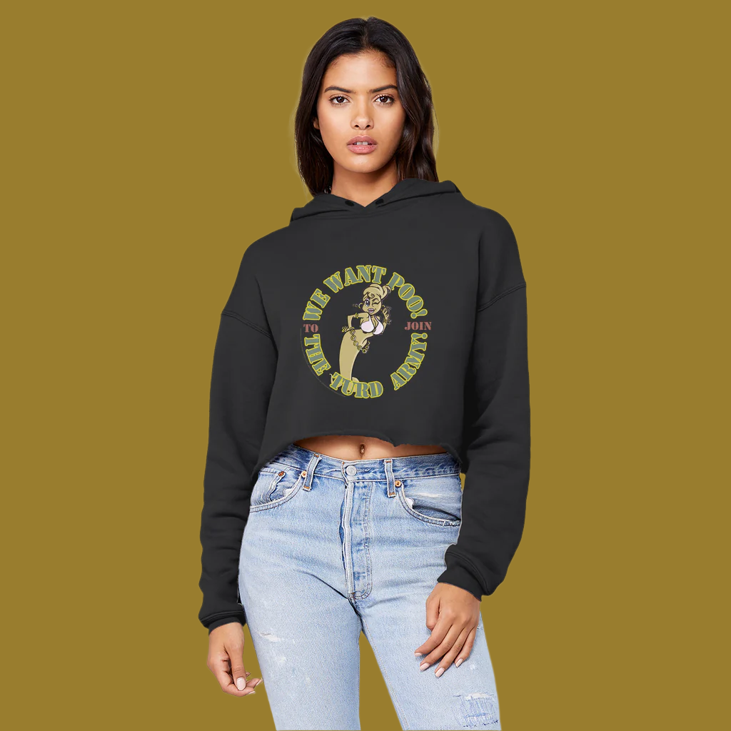 Turd World_We Want Poo_ Hot Sh*t Cropped Raw Edge Boyfriend Hoodie